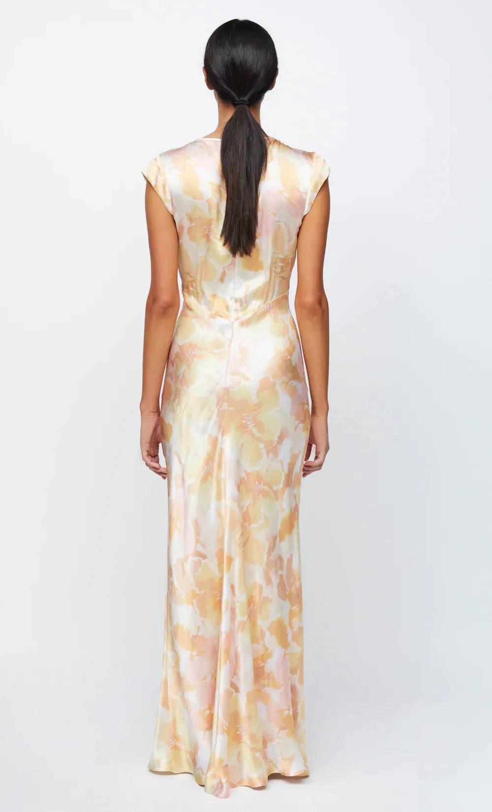 Indi V Satin Maxi Dress - Floral Haze