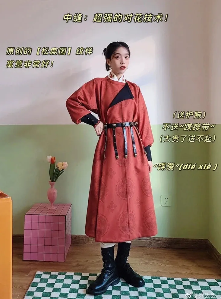 Kaqi 朱砂 Cinnabar Modernized Tang Dynasty Unisex Yuanlingpao Coat