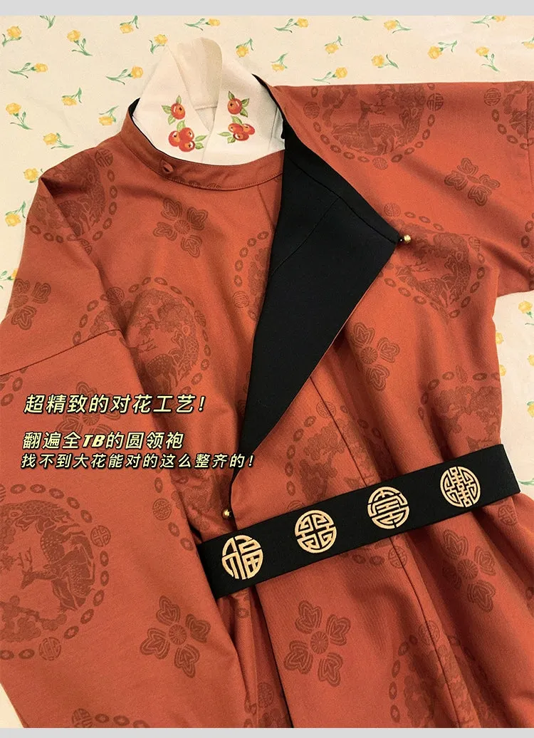 Kaqi 朱砂 Cinnabar Modernized Tang Dynasty Unisex Yuanlingpao Coat