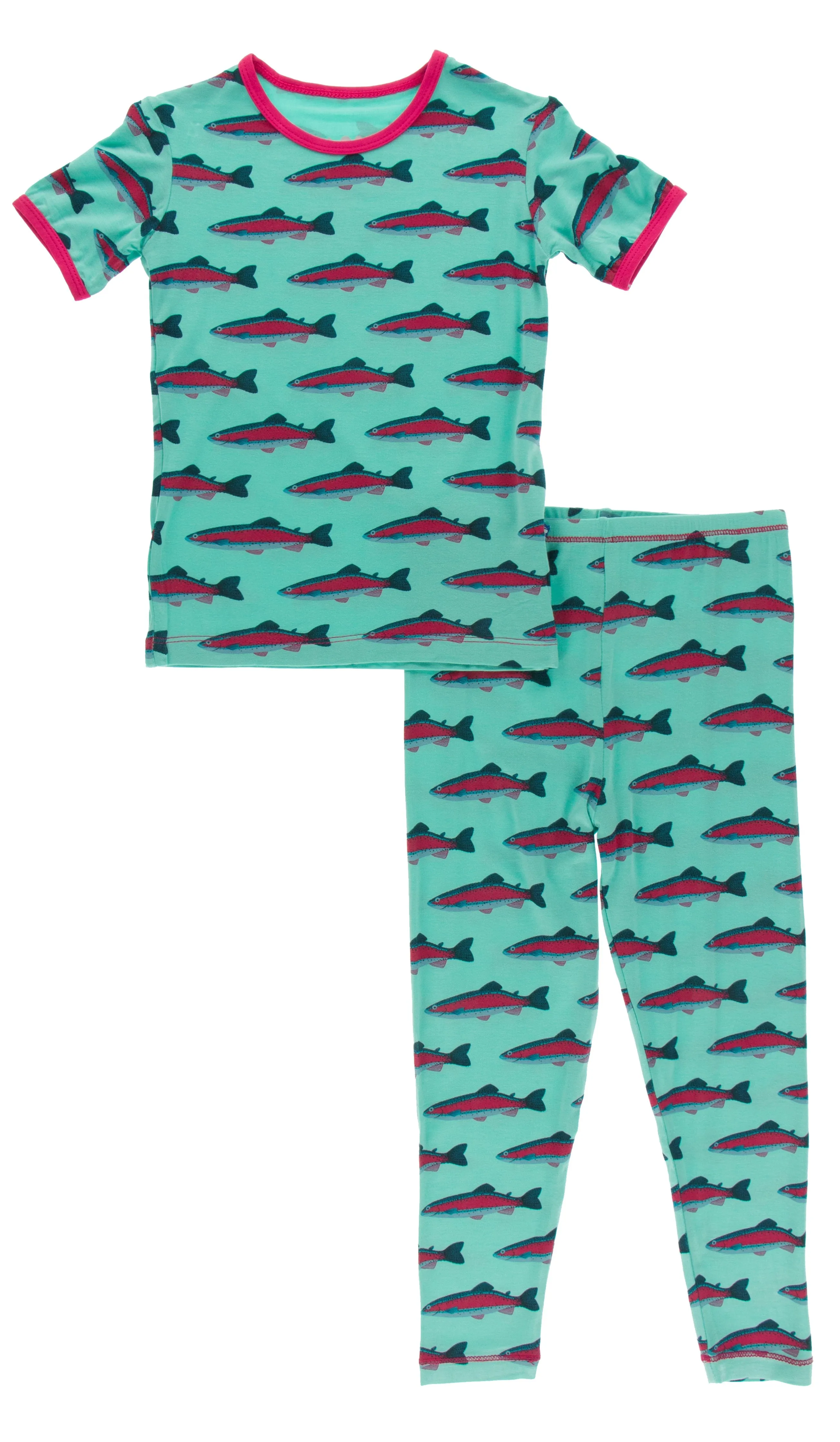 KicKee Pants Glass Rainbow Trout S/S Pajama Set w/Pants