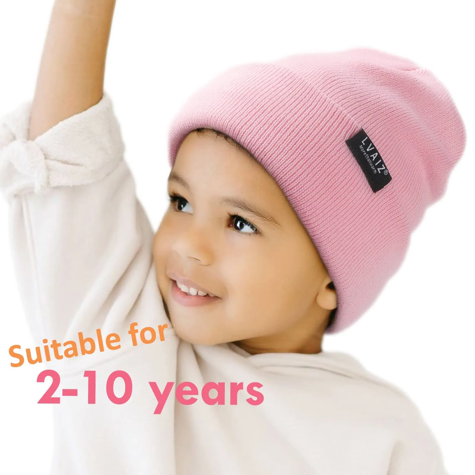 Kids Winter Satin Lined Beanie Hats(2-10 Years)