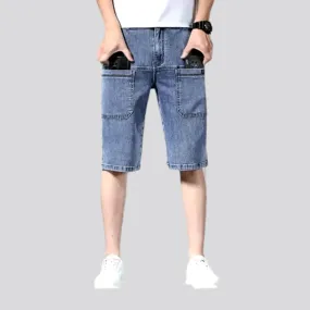 Knee-length fashion denim shorts for men