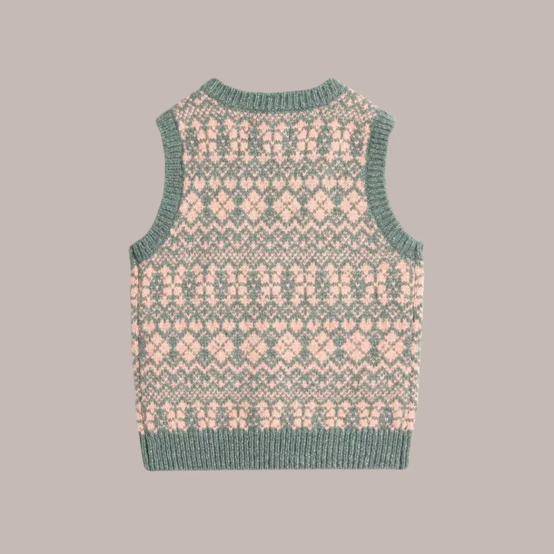 Knitted Waistcoat - Dusty Pink