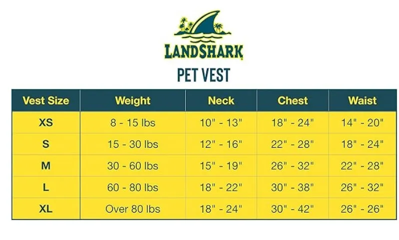 Landshark Pet Life Jacket Medium 30-60LBS