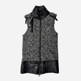 Leather & Wool Vest - S