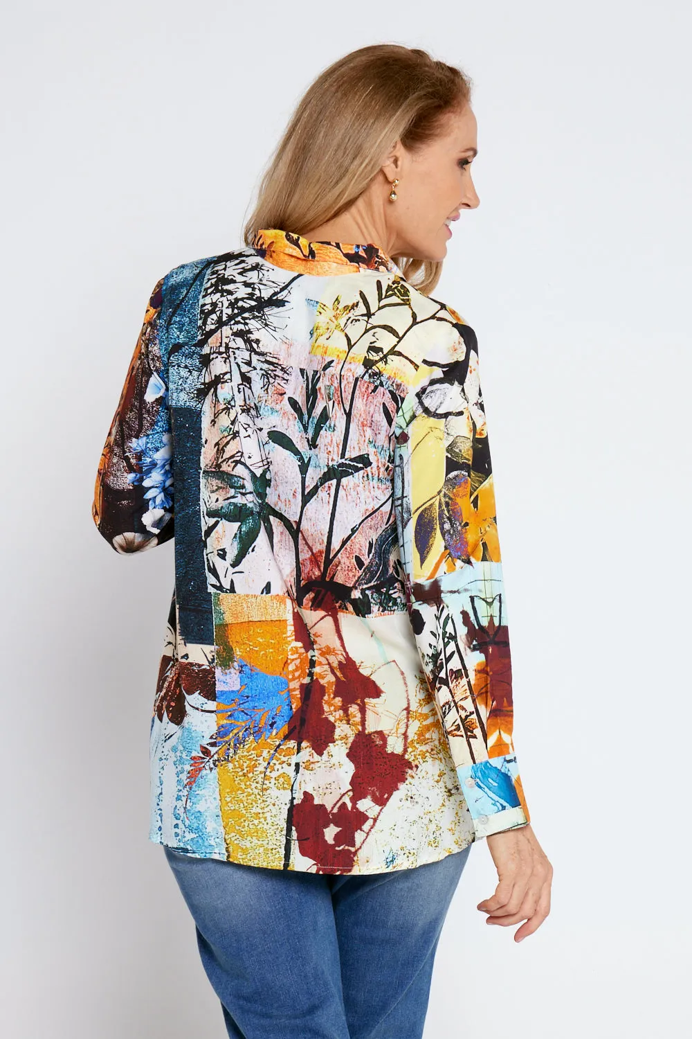 Long Sleeve Digital Shirt - Magnolia Patchwork