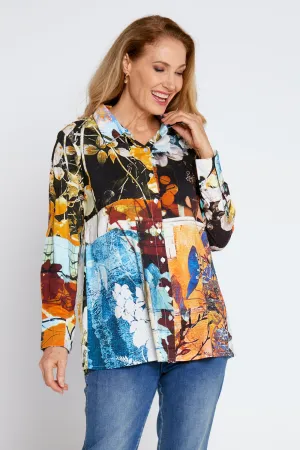 Long Sleeve Digital Shirt - Magnolia Patchwork