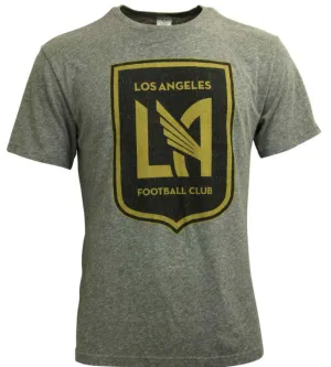 Los Angeles FC MLS Adidas Gray Distressed Soft Tri-Blend Short Sleeve T-Shirt