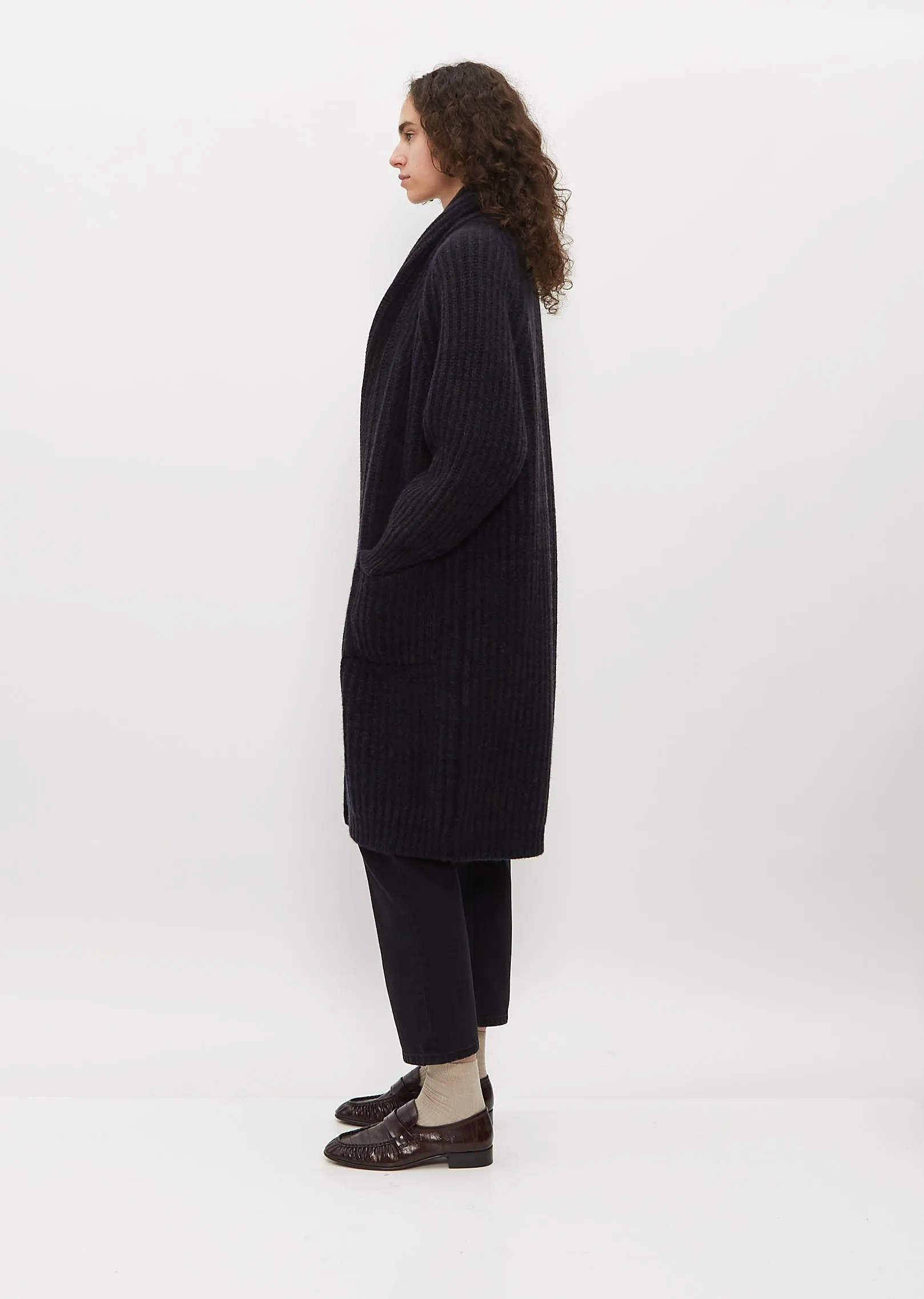 Lounge Knitted Coat — Dark Mix