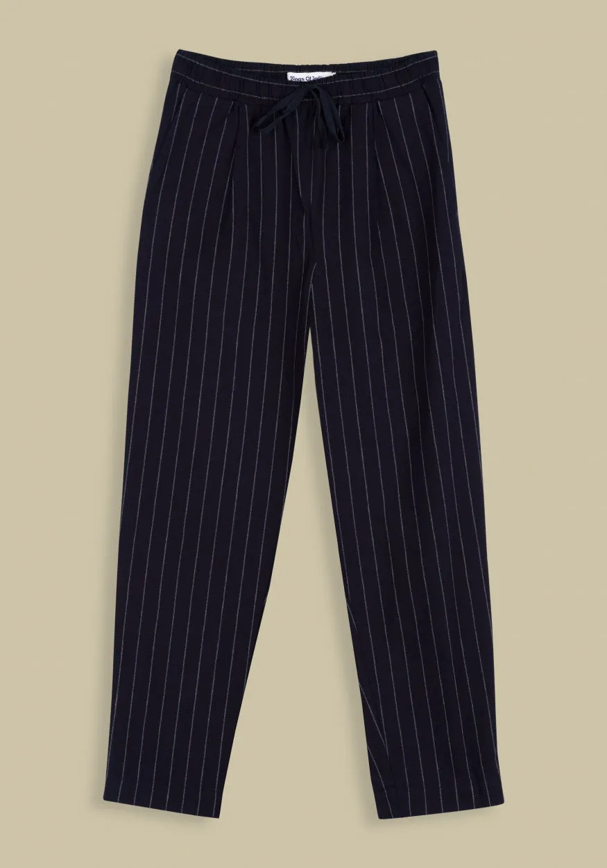 Lourdes Pants Indigo Stripe Hemp