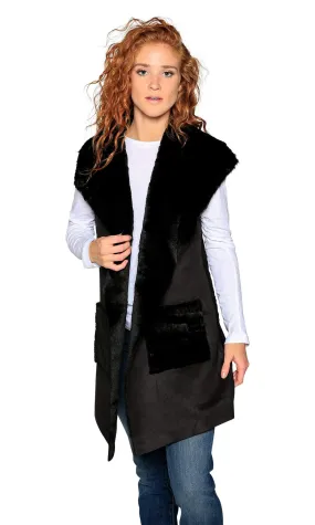 Love Token Andrea Faux Shearling Long Vest