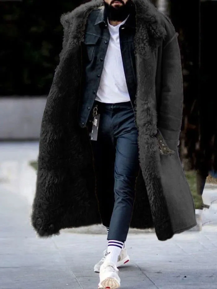 LovelyRLovely Men's Long Thick Furry Coat