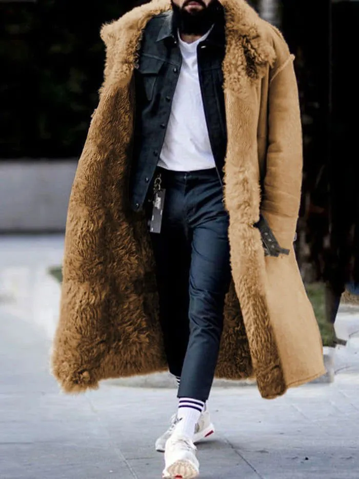 LovelyRLovely Men's Long Thick Furry Coat