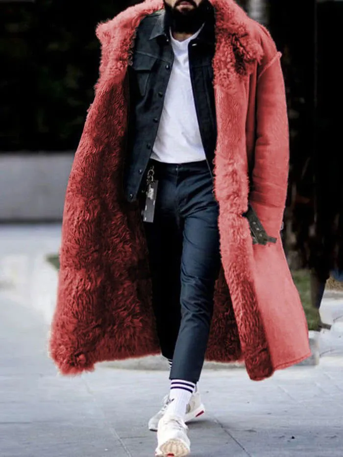 LovelyRLovely Men's Long Thick Furry Coat