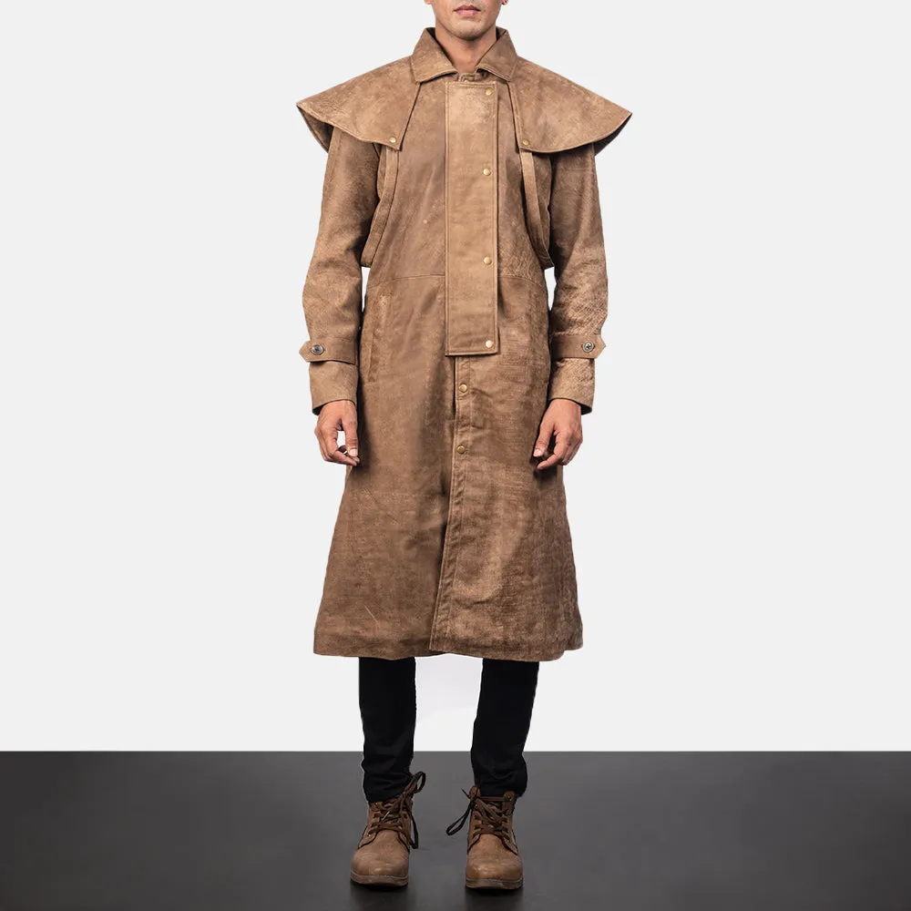 Maverick Brown Leather Duster