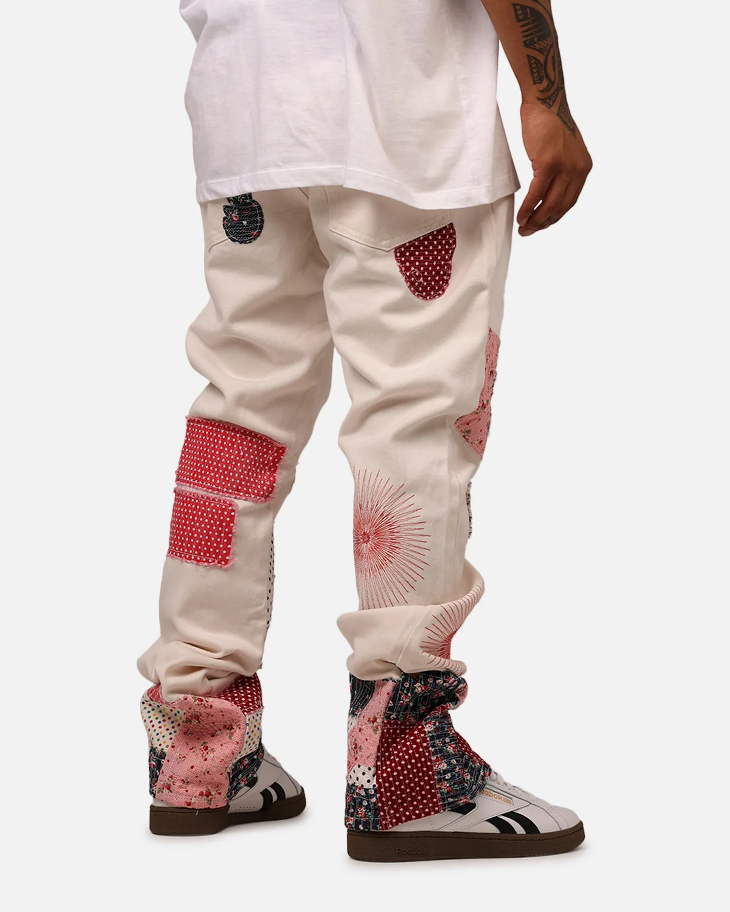 MNML B387 Rugged Flare Denim Jeans Off White