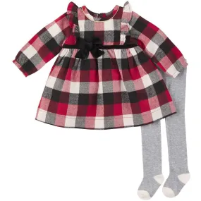 Mud Pie Buffalo Check Dress & Tight Set