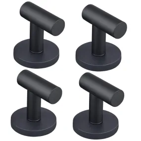 MUTUACTOR Storage Hook, 4 Packs Heavy Duty Magnetic Hooks with Rubber Coating, Stainless Steel, for Hanging Coats, Hats, Bags, Keychains on Kitchen, Garage, Classroom, Bathroom etc.