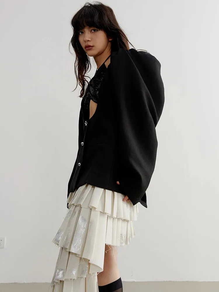 Nandy Puff Sleeve Cut-Out Coat