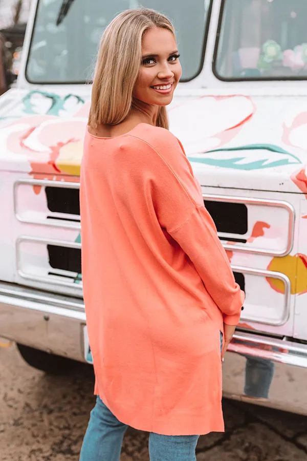 Napa Chill Shift Sweater in Coral