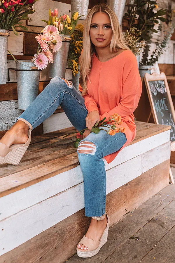 Napa Chill Shift Sweater in Coral