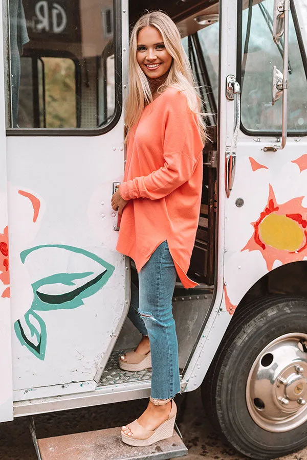 Napa Chill Shift Sweater in Coral