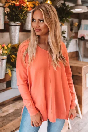 Napa Chill Shift Sweater in Coral