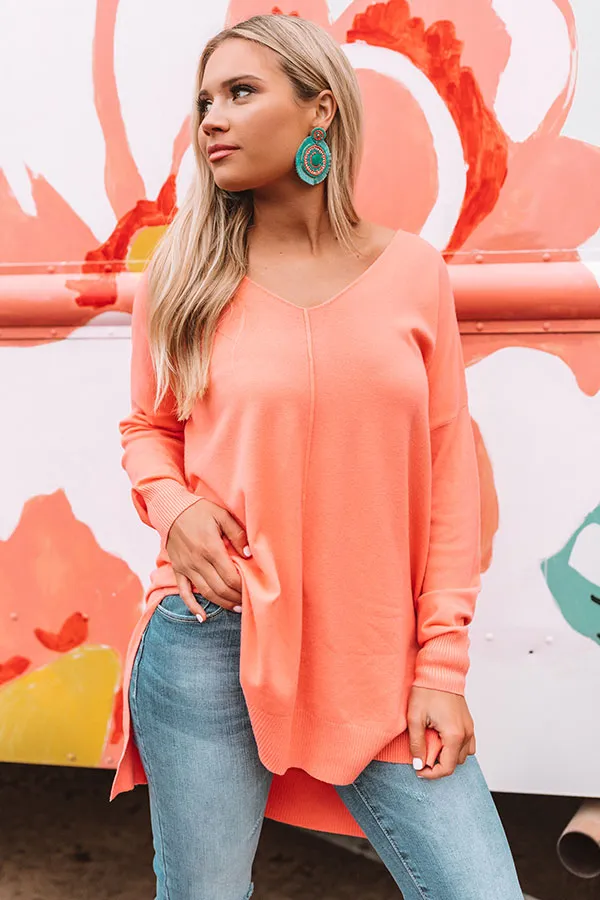 Napa Chill Shift Sweater in Coral