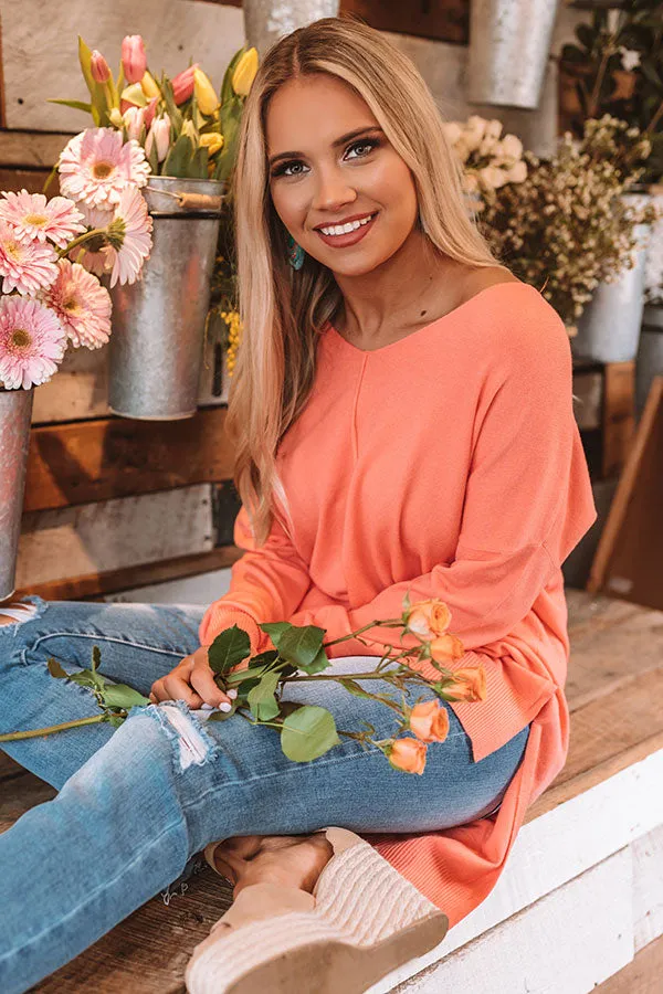 Napa Chill Shift Sweater in Coral