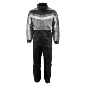 NexGen Men's SH2226 Black and Grey Hooded Water Proof Rain Suit