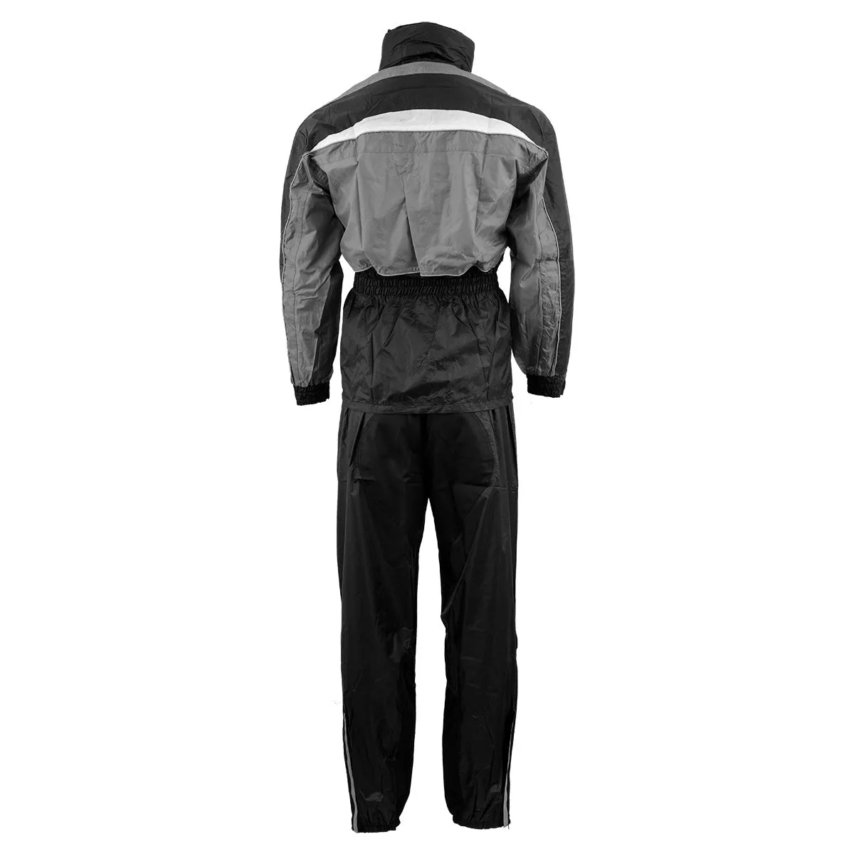 NexGen Men's SH2226 Black and Grey Hooded Water Proof Rain Suit