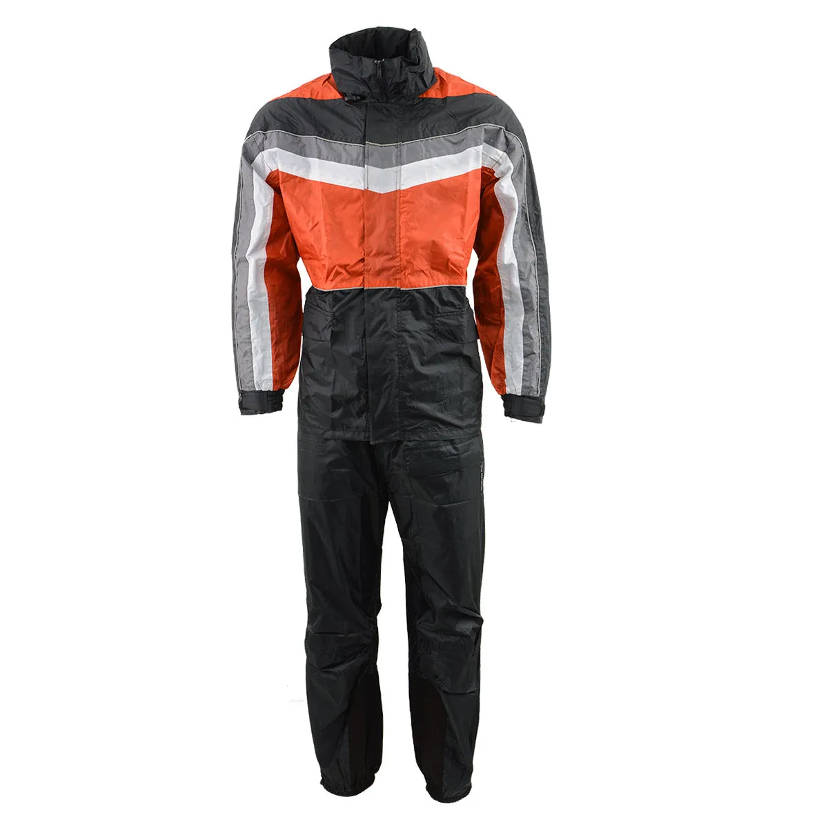 NexGen Men's SH2226 Black and Orange Hooded Water Proof Rain Suit