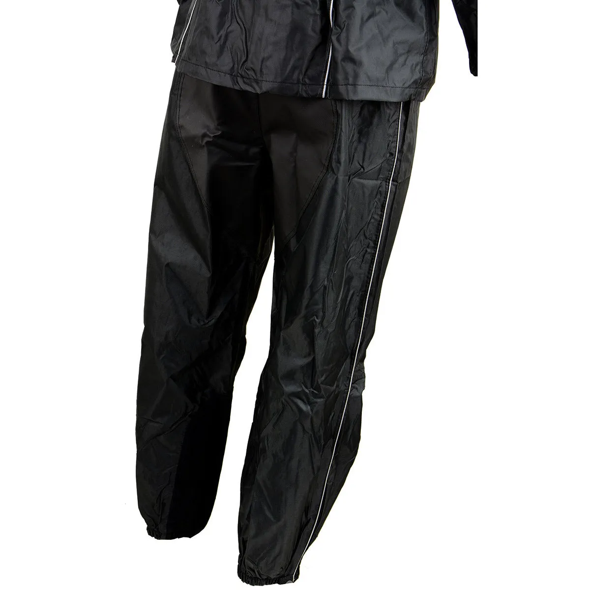 NexGen SH2225 Men's Black Waterproof Rain Suit with Reflective Piping