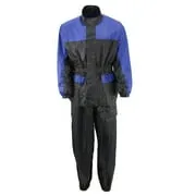 NexGen XS5031 Women's Blue and Black Water Proof Rain Suit with Cinch Sides