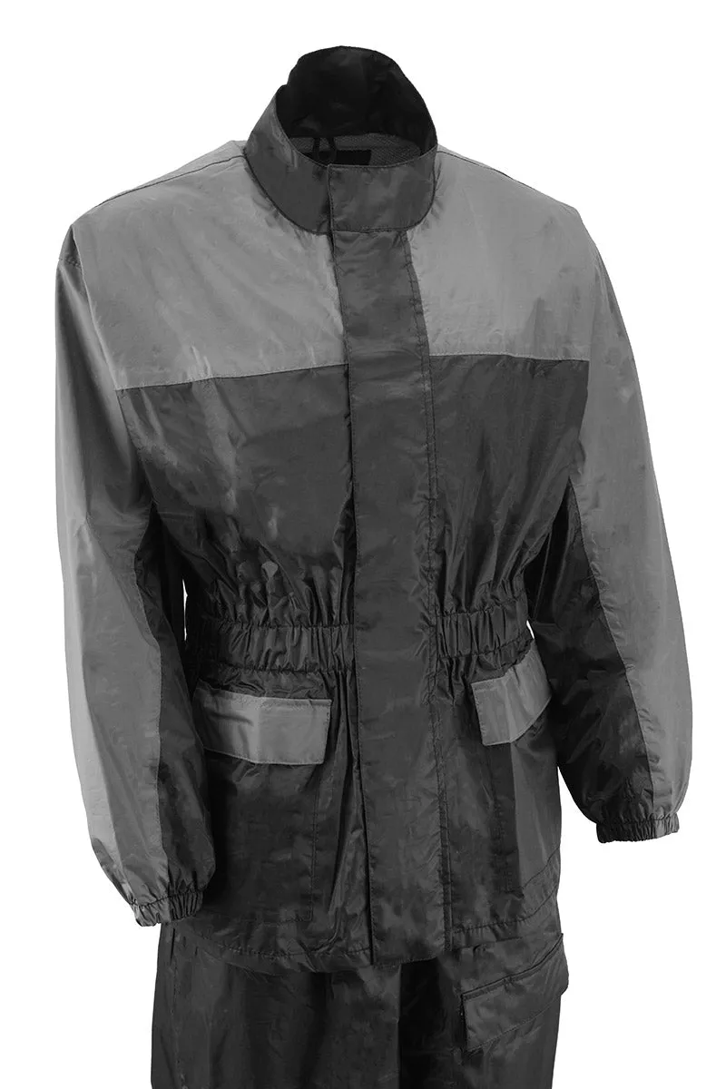 NexGen XS5031 Women's Grey and Black Water Proof Rain Suit with Cinch