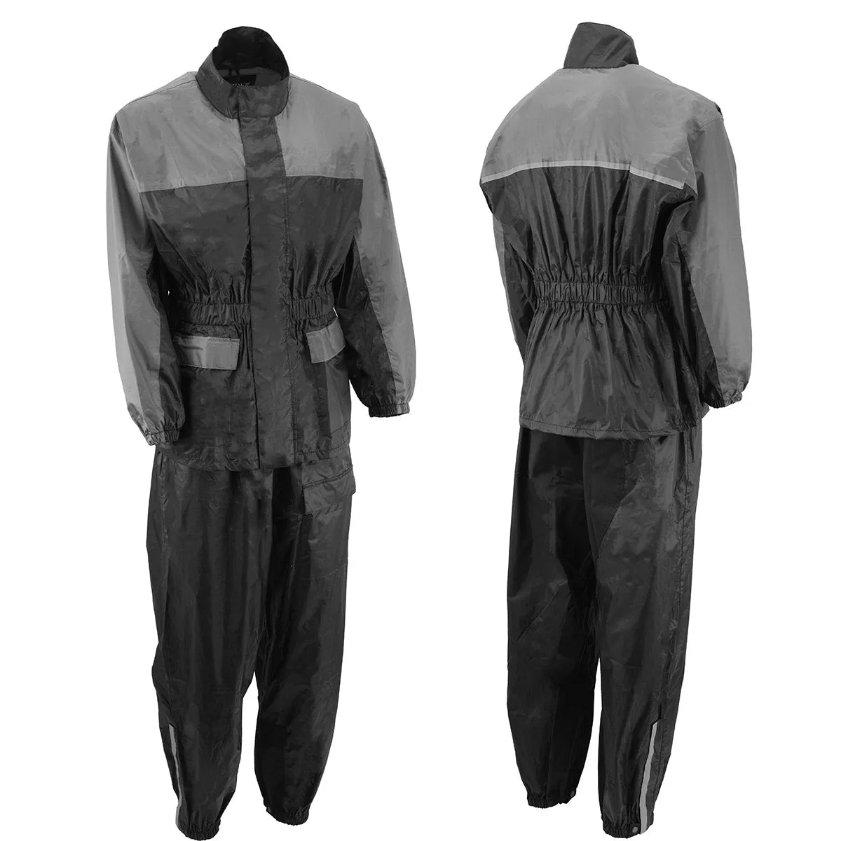 NexGen XS5031 Women's Grey and Black Water Proof Rain Suit with Cinch