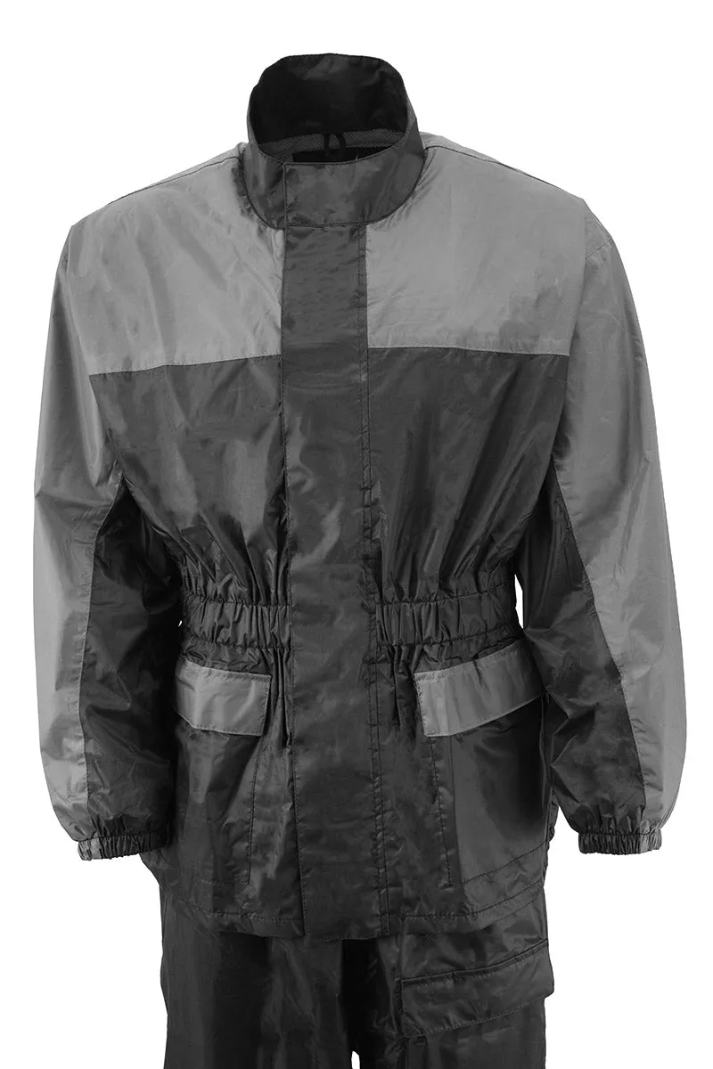 NexGen XS5031 Women's Grey and Black Water Proof Rain Suit with Cinch