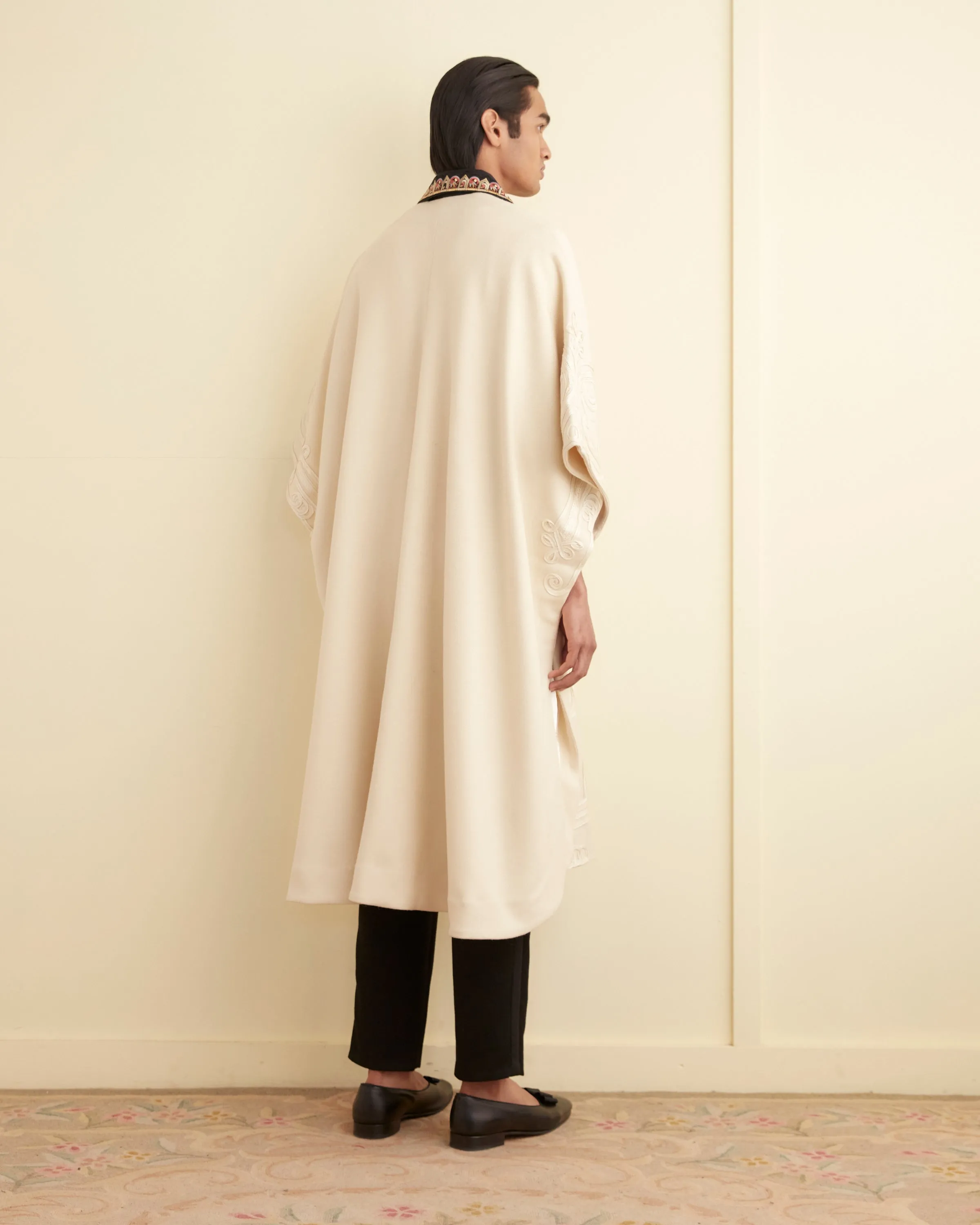 Nobleman Shawl Coat - Ecru