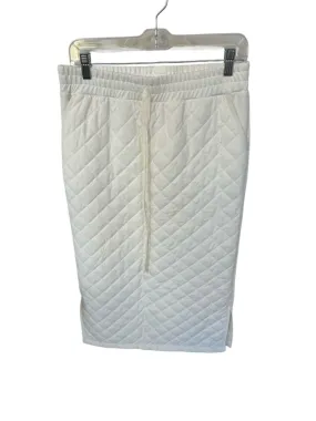 OO LA LA Size M White Polyester Blend Drawstring Quilted Maxi Skirt