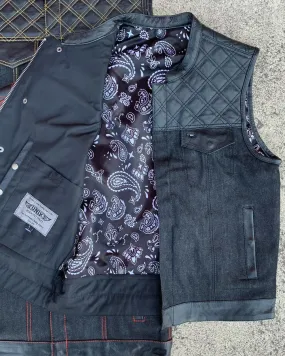 Paisley Denim/Leather Vest 6676.00