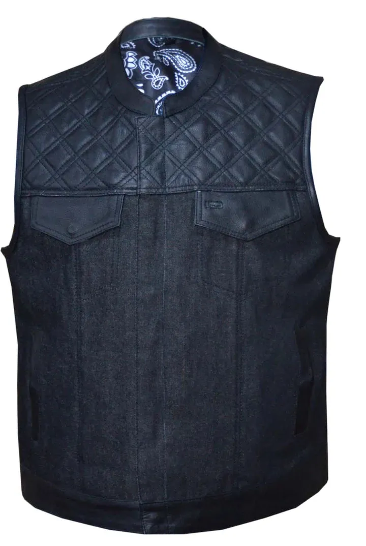 Paisley Denim/Leather Vest 6676.00