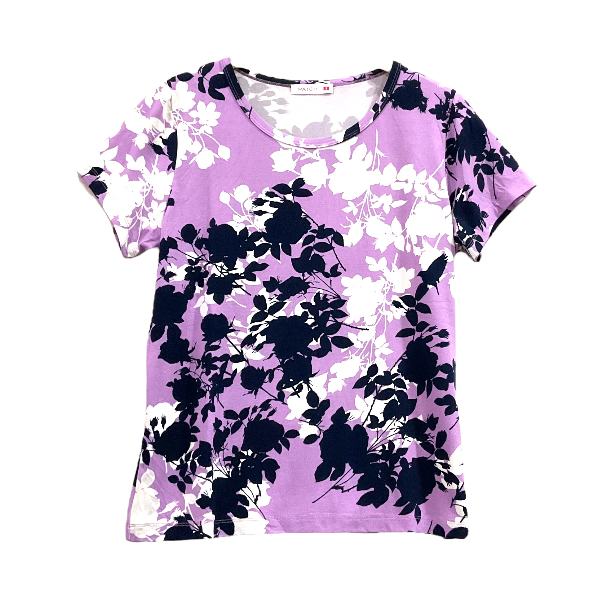 Patch Women Rayon Floral Printed Short Sleeve Round Neck Top