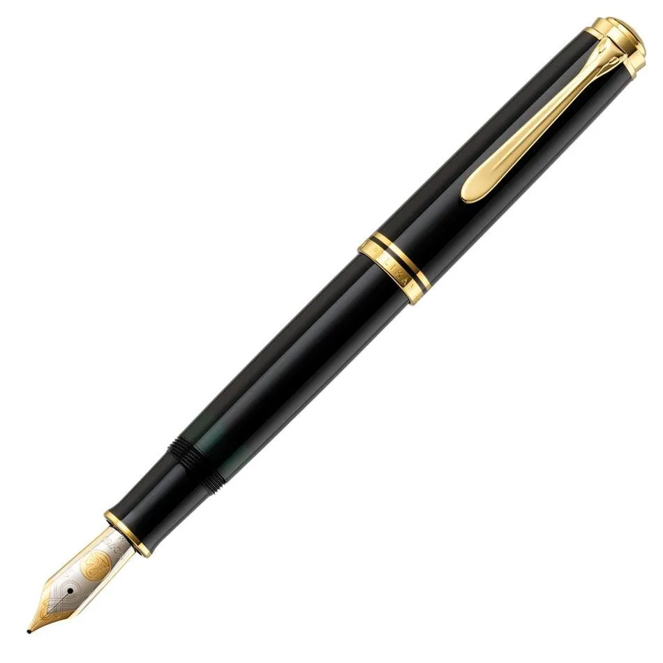 Pelikan Souveran M1000 Fountain Pen - Black with Gold Trim