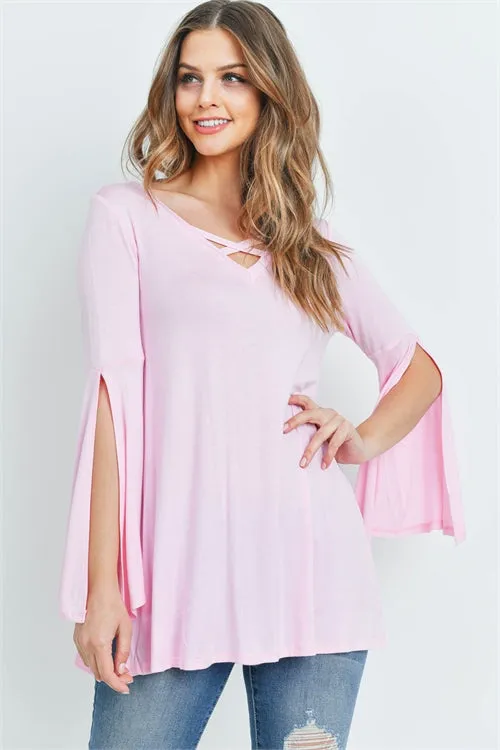 Pink Long Sleeve Tunic Top