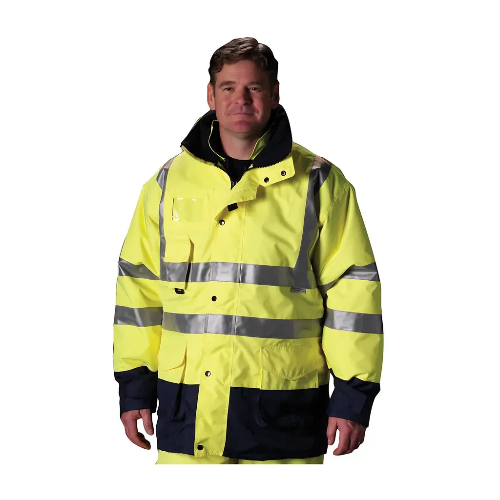 PIP 343-1756-YEL/4X ANSI Type R Class 3 7-in-1 All Conditions Coat with Inner Jacket and Vest Combination