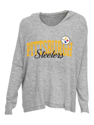 Pittsburgh Steelers Concepts Sport WOMEN'S Gray Reprise Oversized Hooded T-Shirt