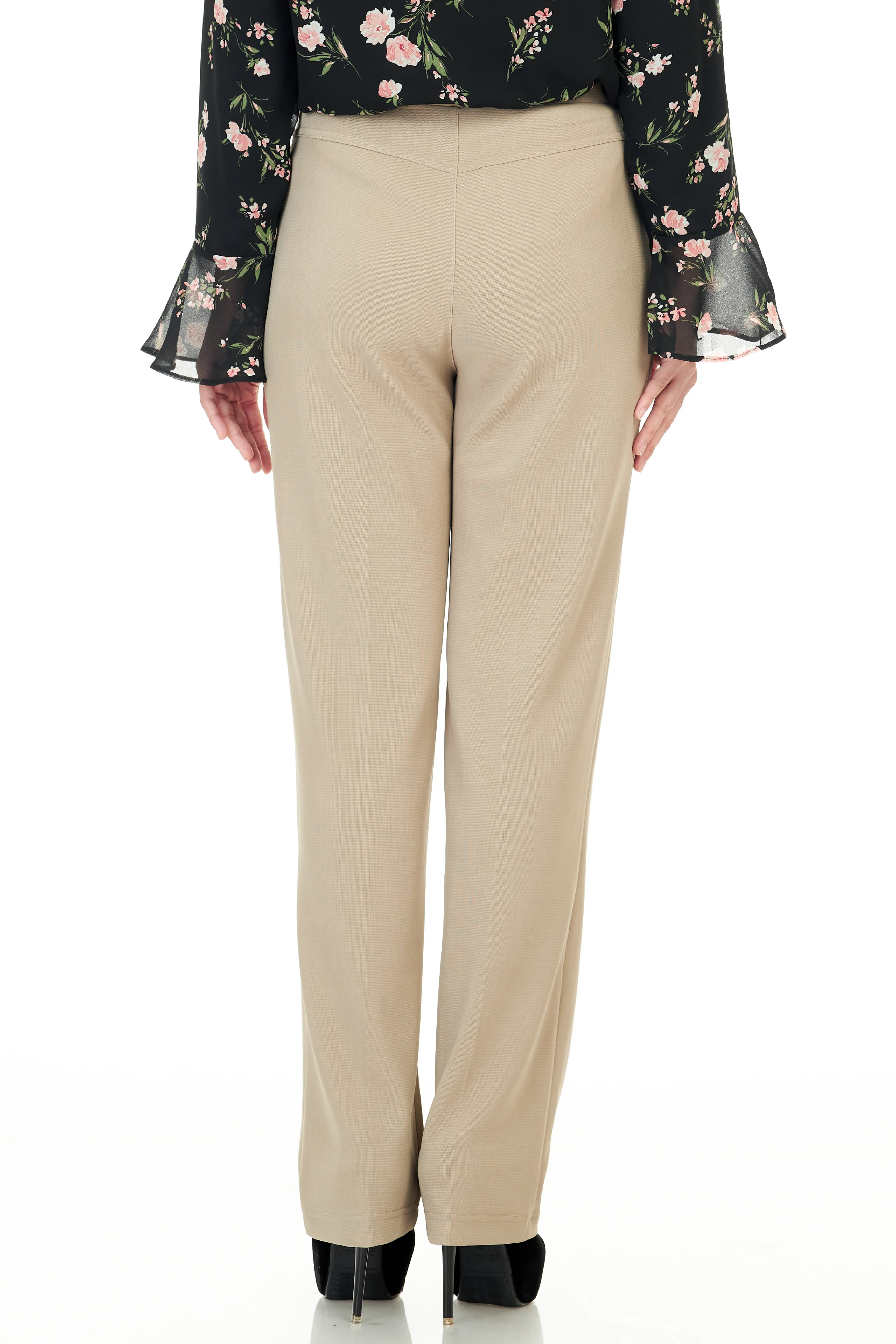 Plain Pants with Zipper Pocket - Khaki