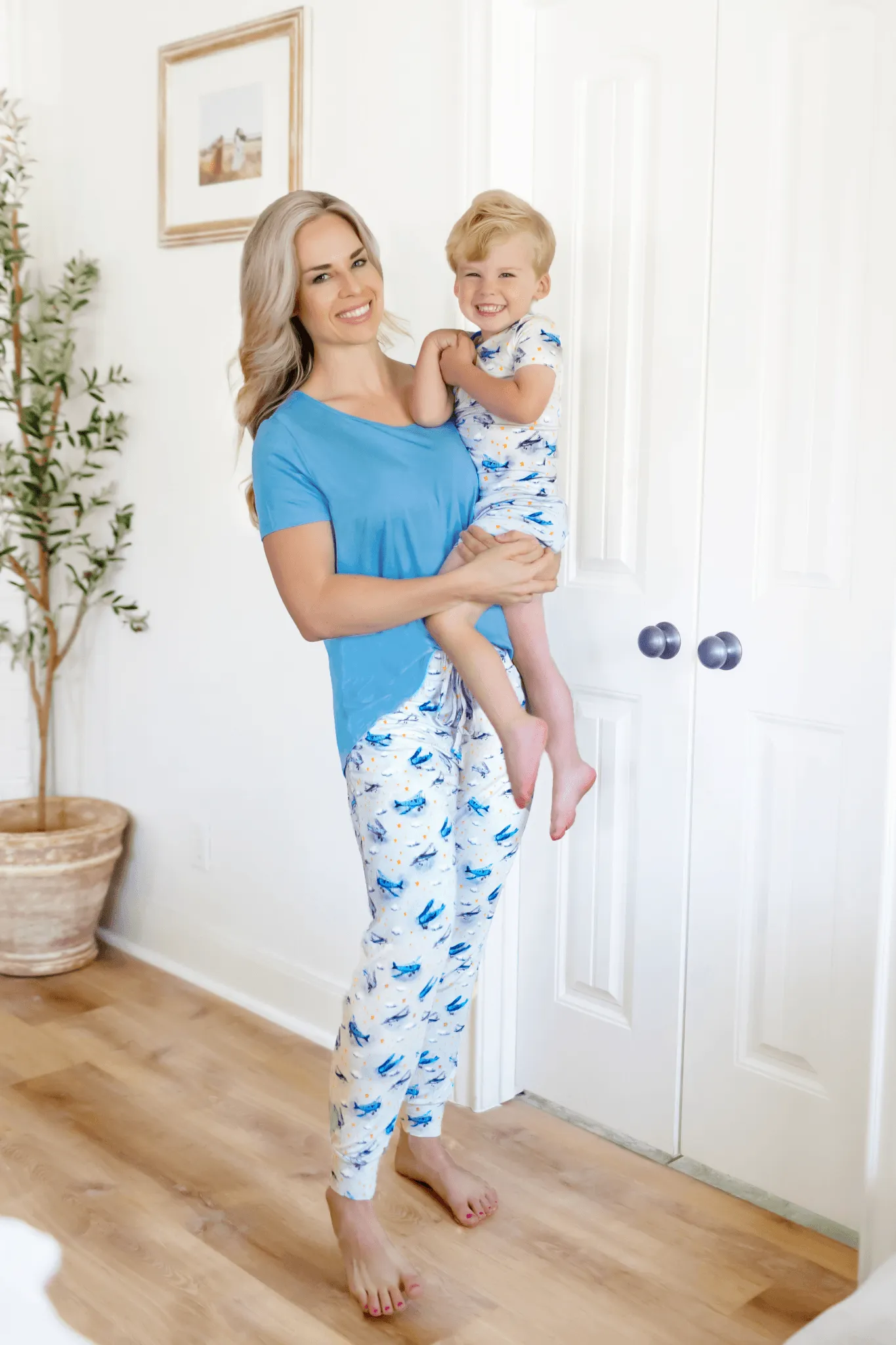 Planes Flying on Cloud 9 Women's Jogger Style PJ Pants