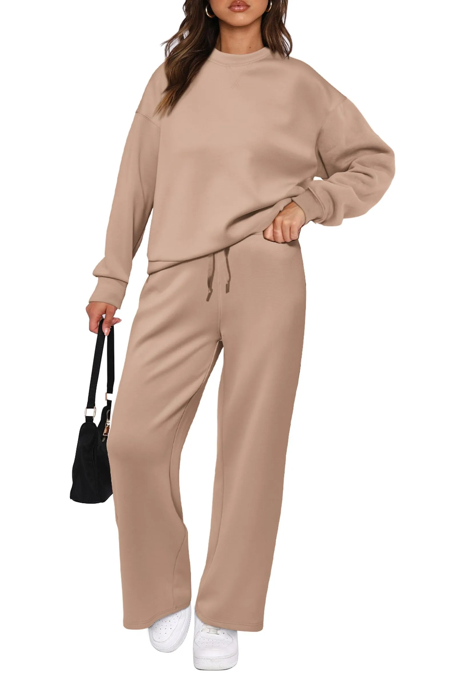 PRETTYGARDEN Women's 2 Piece Outfits 2023 Fall Long Sleeve Pullover Tops And Long Pants Lounge Sets Tracksuit