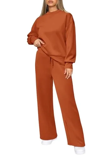 PRETTYGARDEN Women's 2 Piece Outfits 2023 Fall Long Sleeve Pullover Tops And Long Pants Lounge Sets Tracksuit